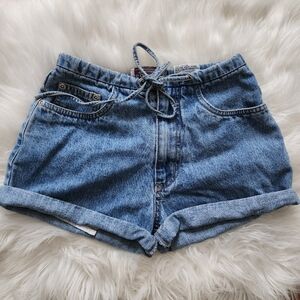 VINTAGE SONOMA JEANS High Waist Denim Shorts Denim Drawstring MINT 1990s Y2K 7